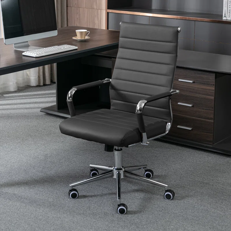 Amaiia+Mid-Back+Ribbed+Leather+Upholstered+Adjustable+Swivel+Rolling+Ergonomic+Office+Desk+Chair-1282789400