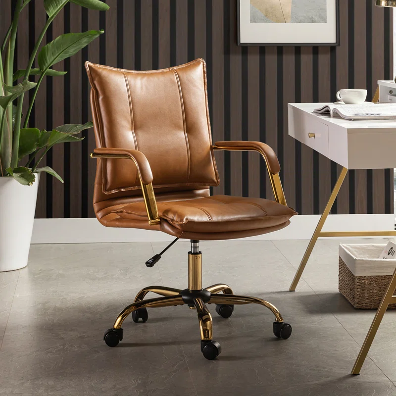 Lundgren+Faux+Leather+Task+Chair+with+Padded+Arms-70066926